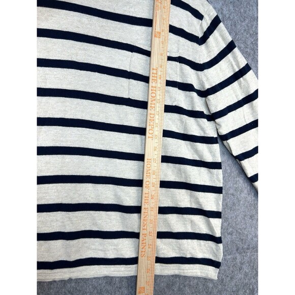 J. Crew Classic Mariner Sweater Blue Beige Stripe Shirt Preppy Casual Nautical - Picture 6 of 9